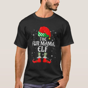 T-shirt Fur Mama Elf Family Matching Group Christmas T