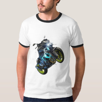 T - Shirt für Männer in Schwarz/Weiß mit Motorrad