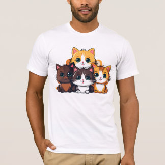 T-Shirt für Männer mit aufgedruckter Katze
