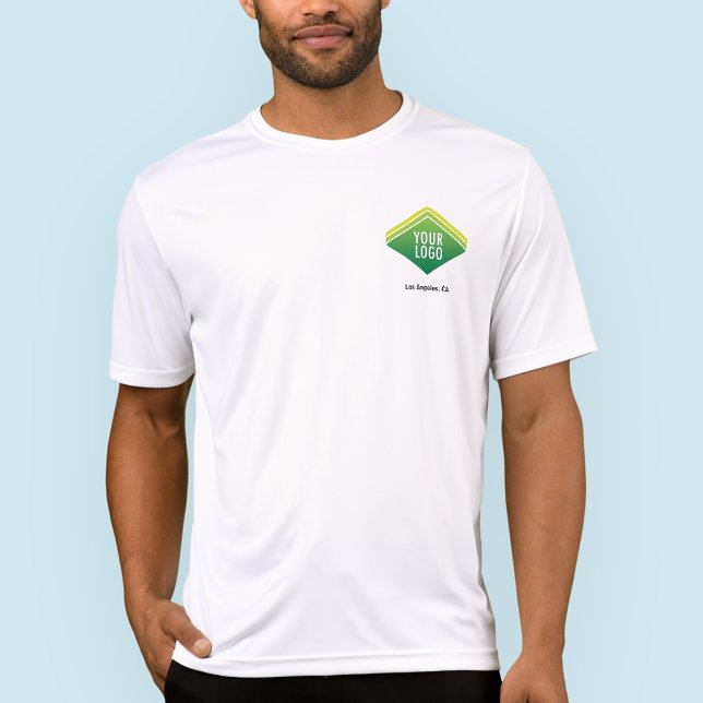 T - Shirt für Männer - Sport-Tek-Wettbewerb (MISOOK Men’s Sport-Tek White T-Shirt with Logo)