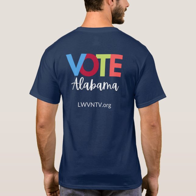 T - Shirt für mehrfarbige Blockbuchstaben wählen (Rückseite)