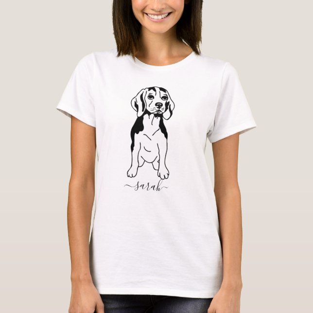 T - Shirt für Niedlichen Individuelle Name Beagle (Vorderseite)