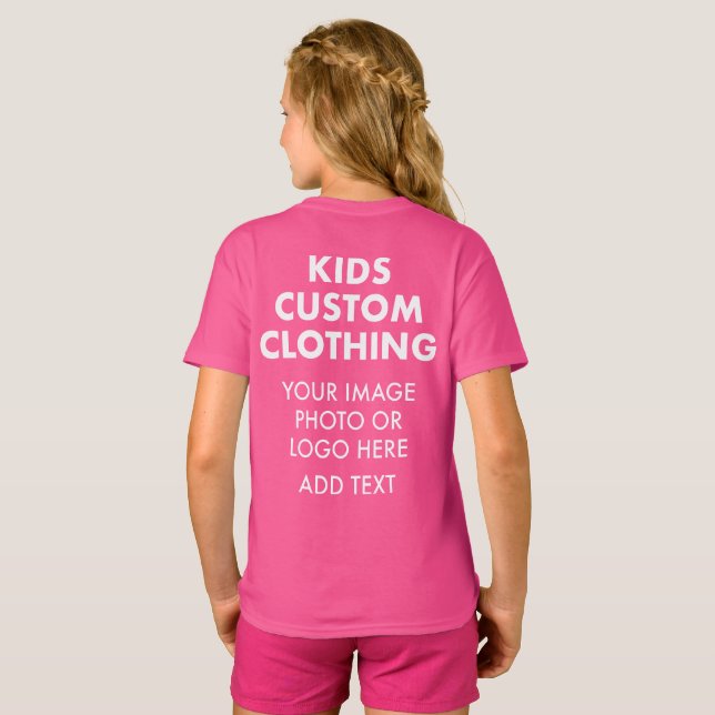 T - Shirt für Personalisiertes MÄDCHEN - WOW PINK (Schwarz voll)