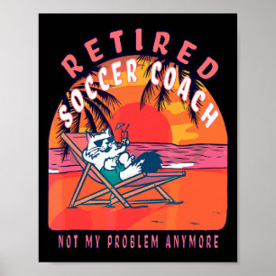 T-Shirt für Rentner Fußballtrainer Vintage Rentner Poster