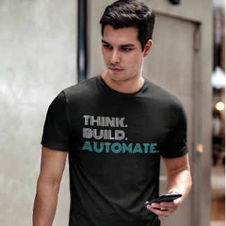 T-Shirt für Robotik-Ingenieure mit dem Motto Think