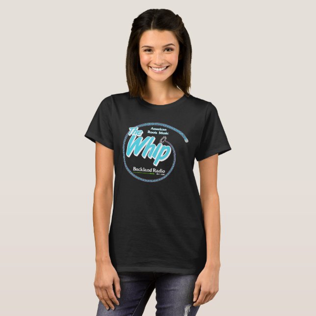 T-Shirt für Schwarze Damen mit dem Logo "Blau und  (Vorne ganz)