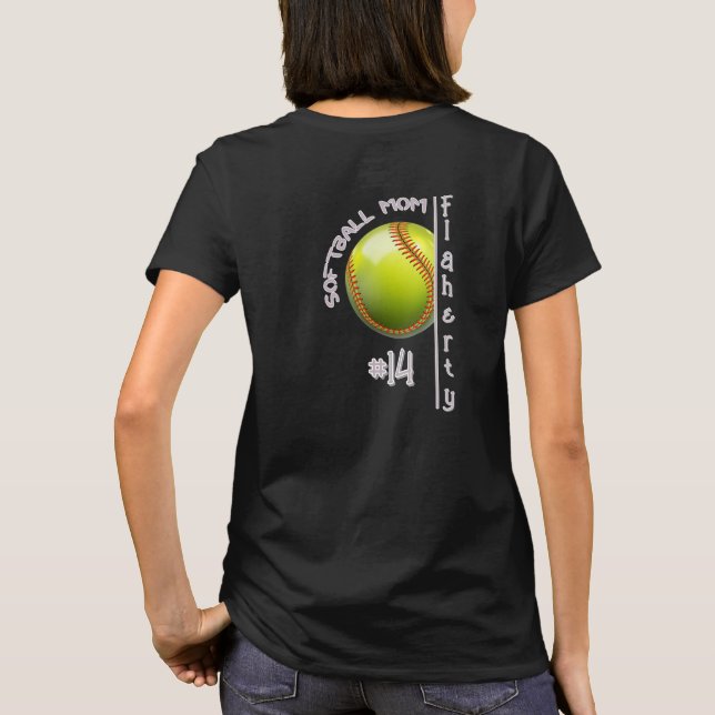 T-Shirt für Softball-Mütter (Rückseite)