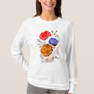 T - Shirt für tricolor Blume