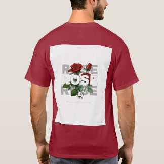 T-Shirt für Unisex rote Rosen Blumen Grafik 