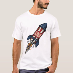 T-shirt Fusée Patriot 4 juillet Conception de feux d'artif