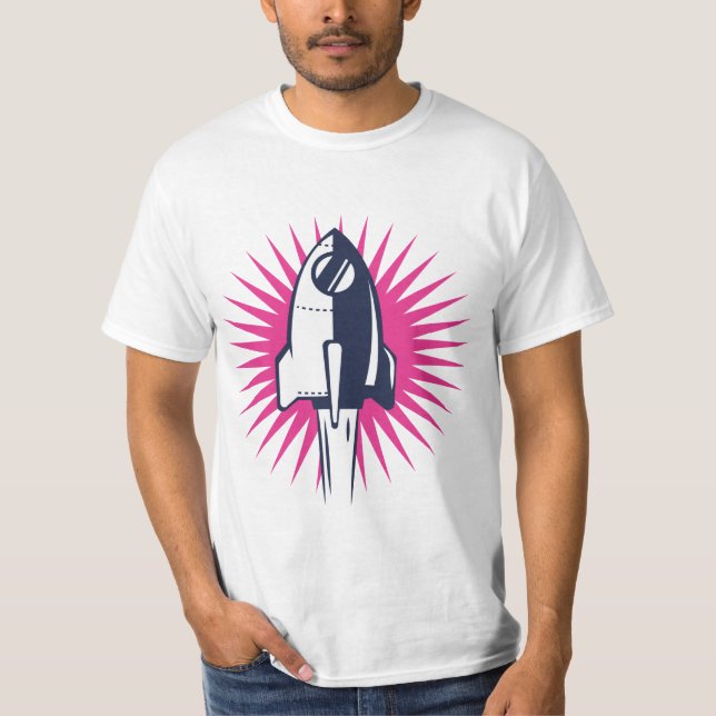 T-shirt Fusée spatiale rétro (Devant)