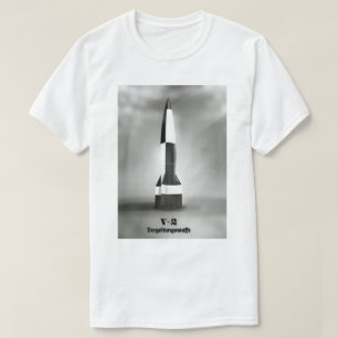 T-shirt Fusée Vergeltungswaffe V2 style vintage N&B.