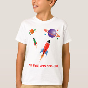 T-shirt Fusées d'espace colorées fraîches