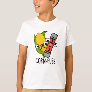 T-shirt Fusible de maïs amusant Confus Pun