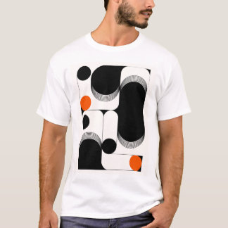 T-shirt Fusion contemporaine : Cercle et ligne Abstraits m