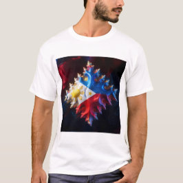 T-shirt Fusion Du Drapeau Philippin Et De Mandelbrot Fract
