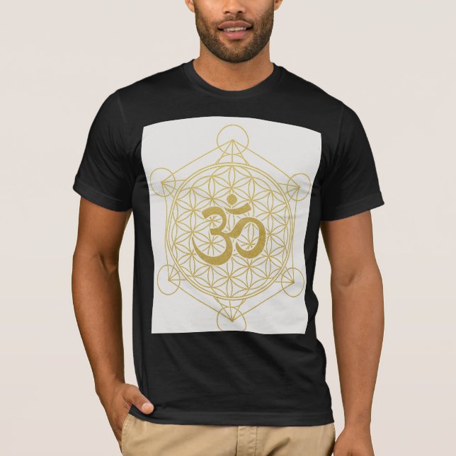 T-shirt Fusion énergétique : Om Symbole rencontre la géomé (Devant)