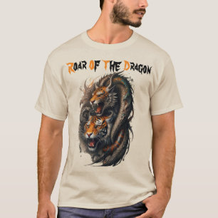T-shirt Fusion mythique : puissance tigre-dragon