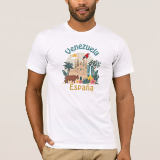 T-shirt Fusión Venezuela España – diseño cultural ilustrat