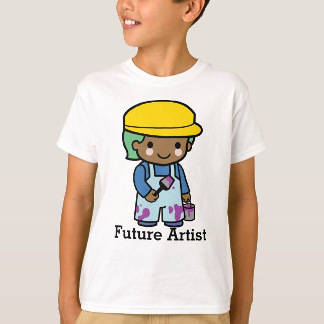 T-shirt Futur artiste garçon dans les salopettes et la pei (Devant)