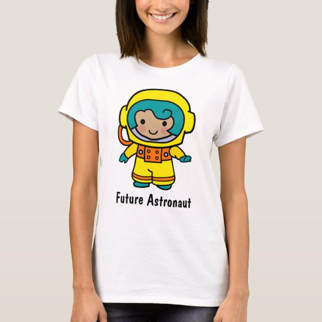 T-shirt Futur astronaute fille en Spacesuit (Devant)