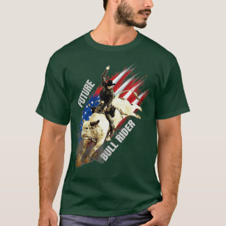 T-shirt Futur Bull Rider Cadeau Patriotic American Drapeau