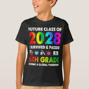 T-shirt Futur Classe De 6E Année 2028 Équipe Retour À L'Éc