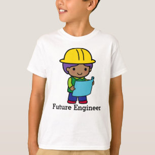 T-shirt Futur ingénieur garçon en dur jaune