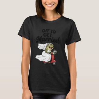 T-shirt Futur mariée douche de mariée Grenouille sur scoot