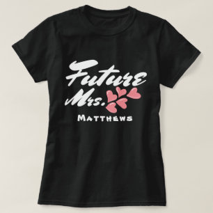 T-shirt Futur Mme, cœurs roses & écriture personnalisée T-