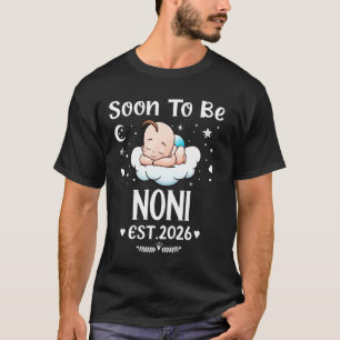 T-shirt Futur Noni ÉTABLI 2026 Fête des Mères Cœurs Mignon