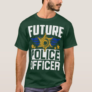 T-shirt Futur officier de police Uniforme Casquette Funny