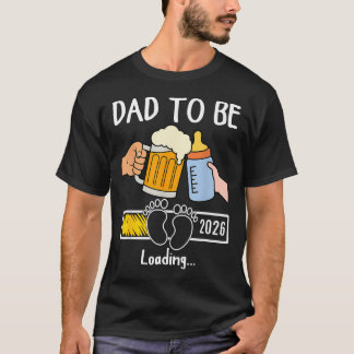 T-shirt Futur Papa 2026 Drôle Nouveau Bébé Père Papa À Ven