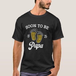 T-shirt Futur Papa Est 2025 Chargement Empreinte de Bébé