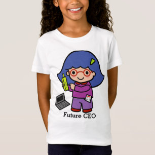 T-Shirt Futur PDG / Comptable / Fille Mogul avec ordinateu