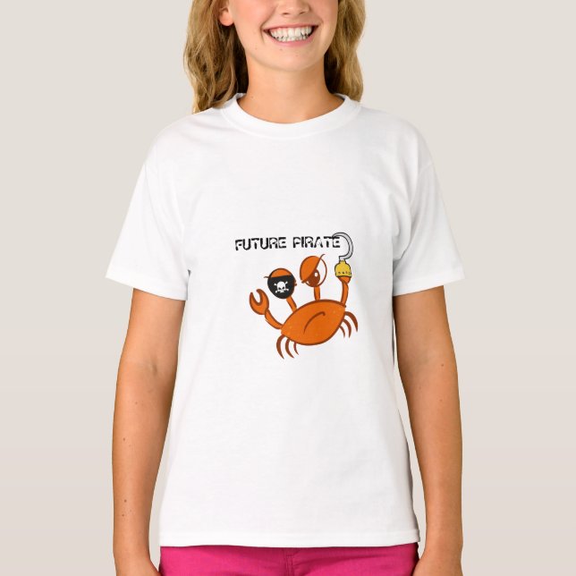 T-shirt Futur Pirate Crabe mignon cadeau d'anniversaire pe (Devant)