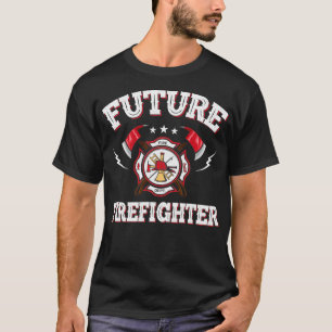 T-shirt Futur pompier Hommes Femmes Enfants Mince Ligne Ro
