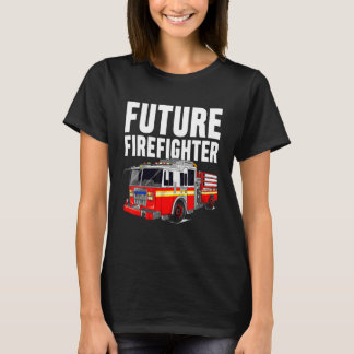 T-shirt Futur pompier Truck Thème Anniversaire Feu