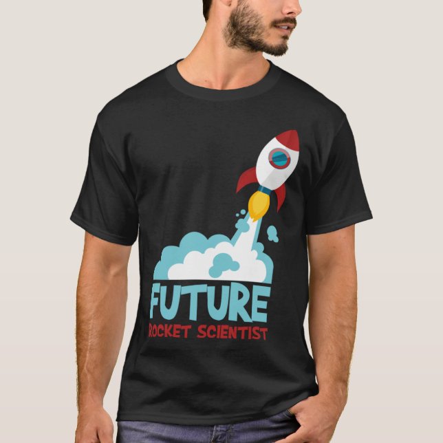 T-shirt Future Scientist Science Rocket Ship Kids  Astrona (Devant)