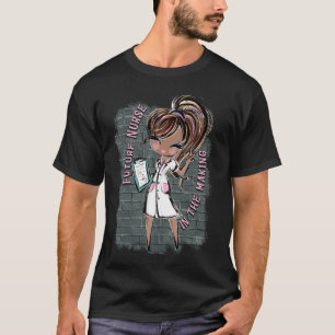 T-shirt Futurelle infirmière noire fille étudiante en soin