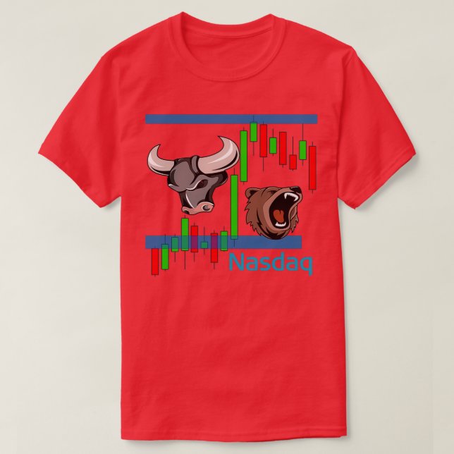 T-shirt Futures Trading Bear vs Bull Emini Nasdaq NQ (Design devant)
