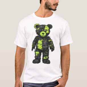 T-shirt Futuriste Cyberpunk Techwear Ours en Peluche Neon