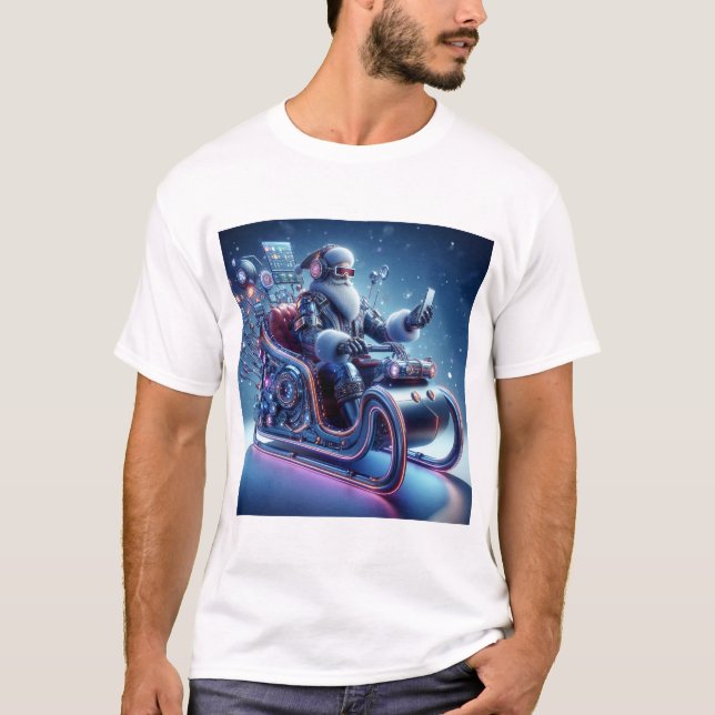 T-shirt futuriste du Père Noël (Devant)