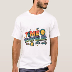 T-shirt futuriste rétro voyageur - Multicolo