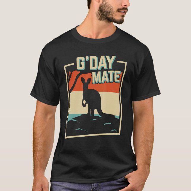 T-shirt G Day Mate GDay Australian Kangaroo Aussie 1 (Devant)