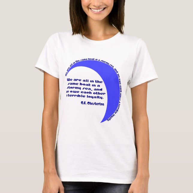 T-shirt G. K. Chesterton Stormy Sea (Devant)