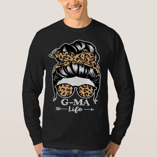 T-shirt G Ma Life Messy Bun Hair  G Ma Leopard (Devant)