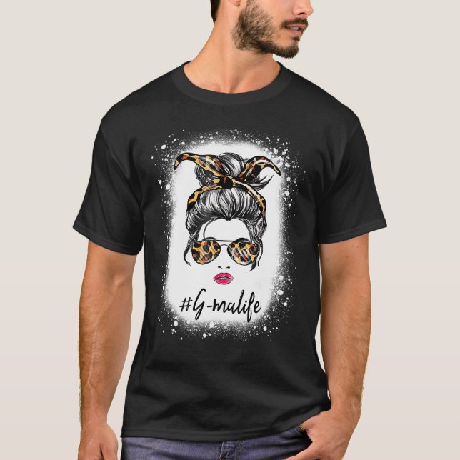 T-shirt G Ma Vie Messy Cheveux Bun Empreinte de léopard Wo (Devant)
