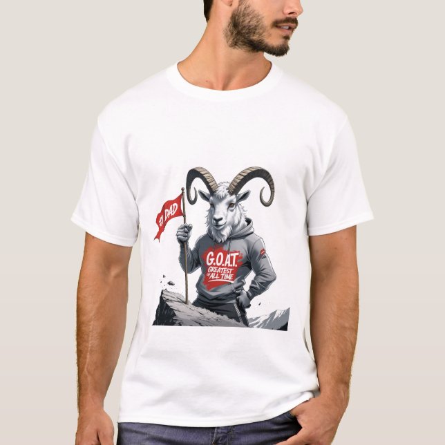 T-shirt G.O.A.T Papa - Mountain Climber Funny Shirt (Devant)