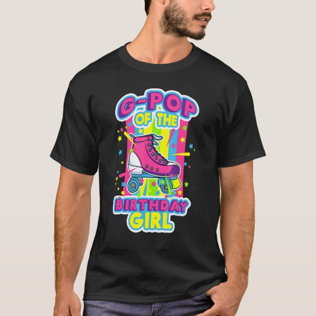 T-shirt G Pop De L'Anniversaire Fille Roller Patins Annive (Devant)